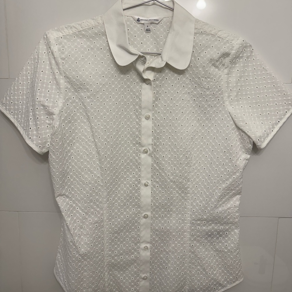 Brooks Brothers Cream Eyelet Blouse